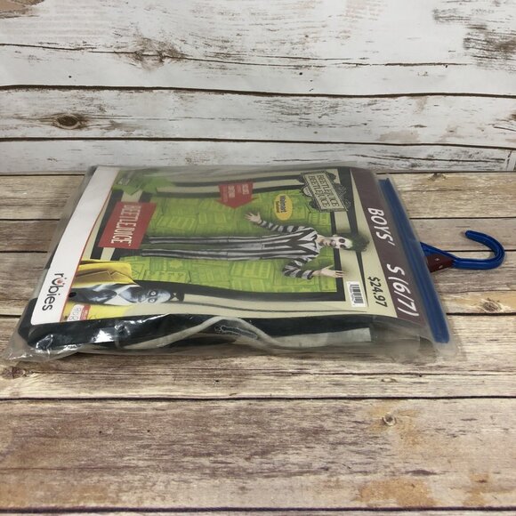 NEW Rubies BettleJuice Costume Boys Size 6/7 Small Jumpsuit Halloween - Picture 6 of 8